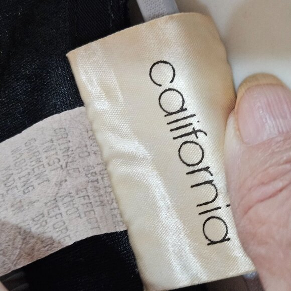 ZOE California Maxi Dress Sz Medium Vtg Black Crinkle Velvet Witchy Goth Vampire - Picture 13 of 14